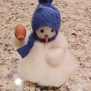 Blue and White Snowman Toy